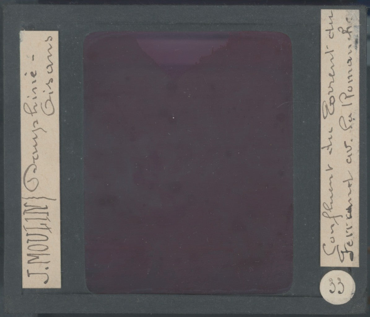 Gorges de l’Infernet, photo J. Moulin, plaque verre, couleur, positif 8,5x10 cm