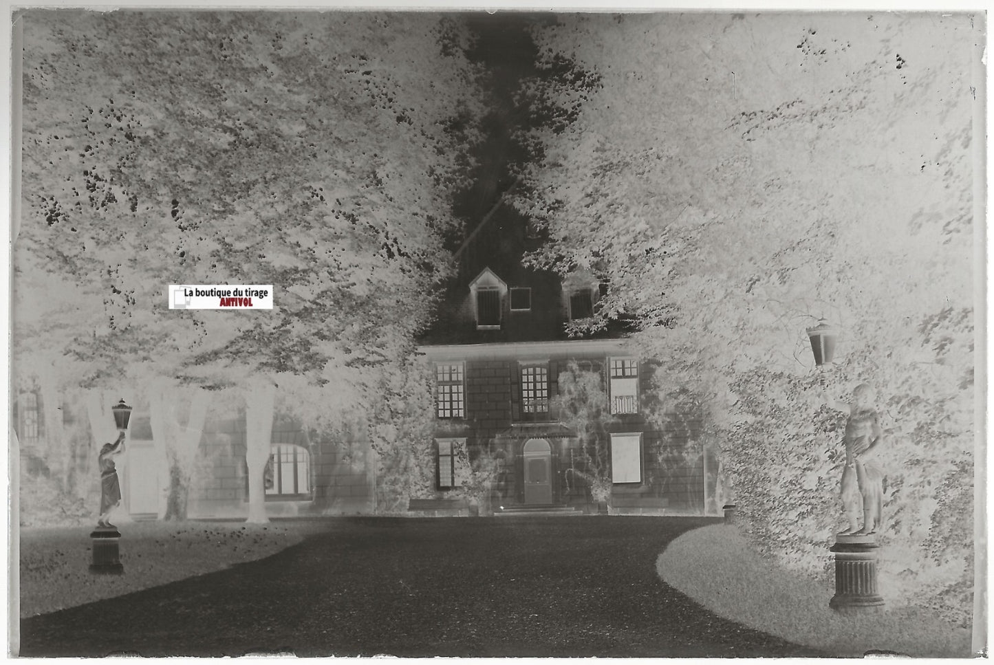 Mont-sous-Vaudrey, château, Plaque verre photo, négatif noir & blanc 10x15 cm