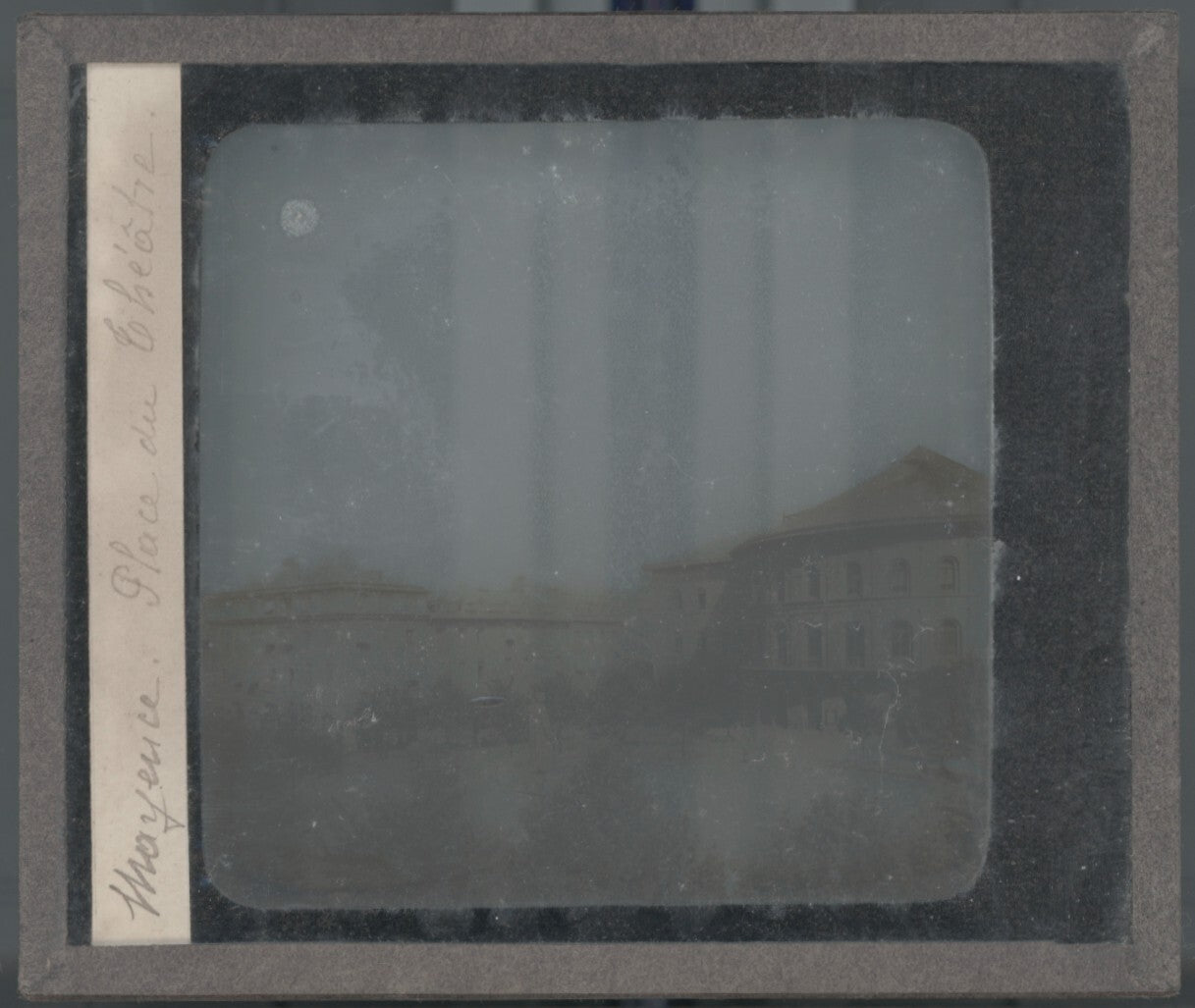 Théâtre, Mainz, Mayence, Allemagne, photo plaque verre, positif 8,5x10 cm