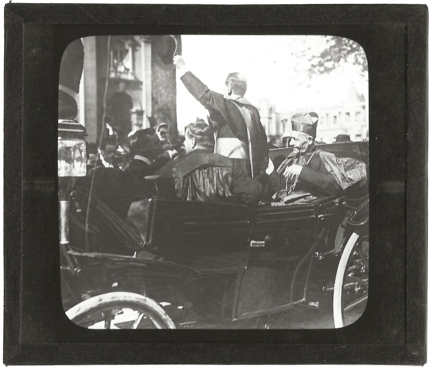 Bruchesi, calèche, Congrès Montréal, photo plaque de verre, positif 8,5x10 cm