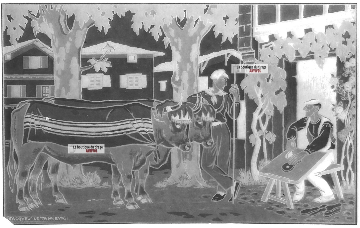 Plaque verre photo négatif noir et blanc 13x18 cm Jacques Le Tanneur 1318660