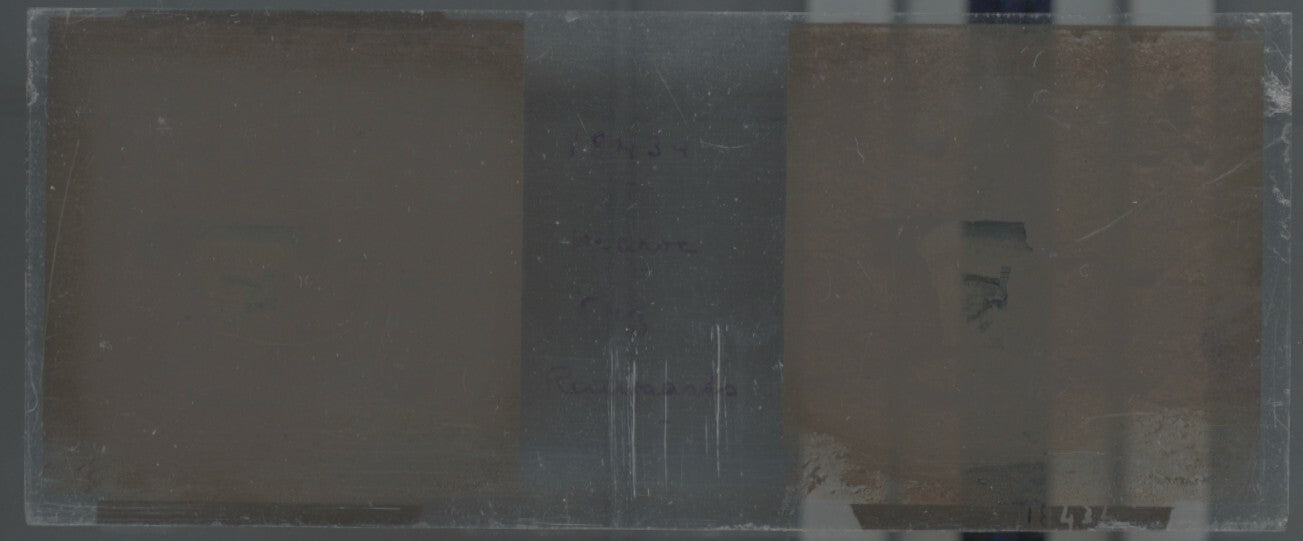 Fès, les remparts, Maroc, Plaque verre stéréo, positif sépia 4,5x10,7 cm