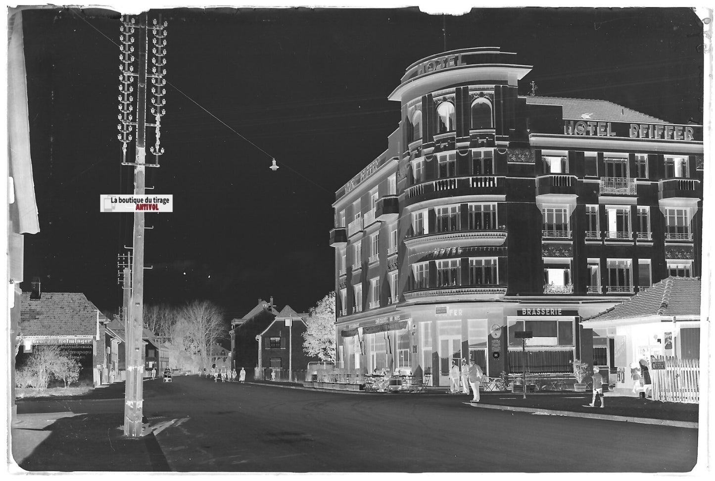 Saint-Louis, hôtel PFIFFER, Plaque verre photo, négatif noir & blanc 10x15 cm