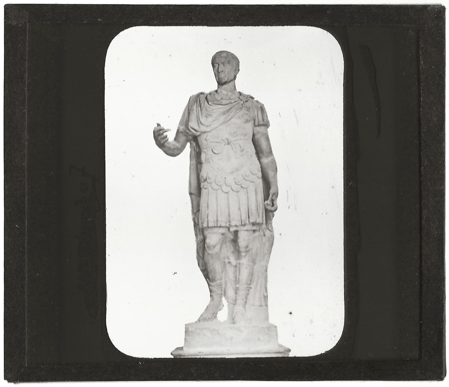 Rome et Vatican, buste de César, photo plaque de verre, positif 8,5x10 cm