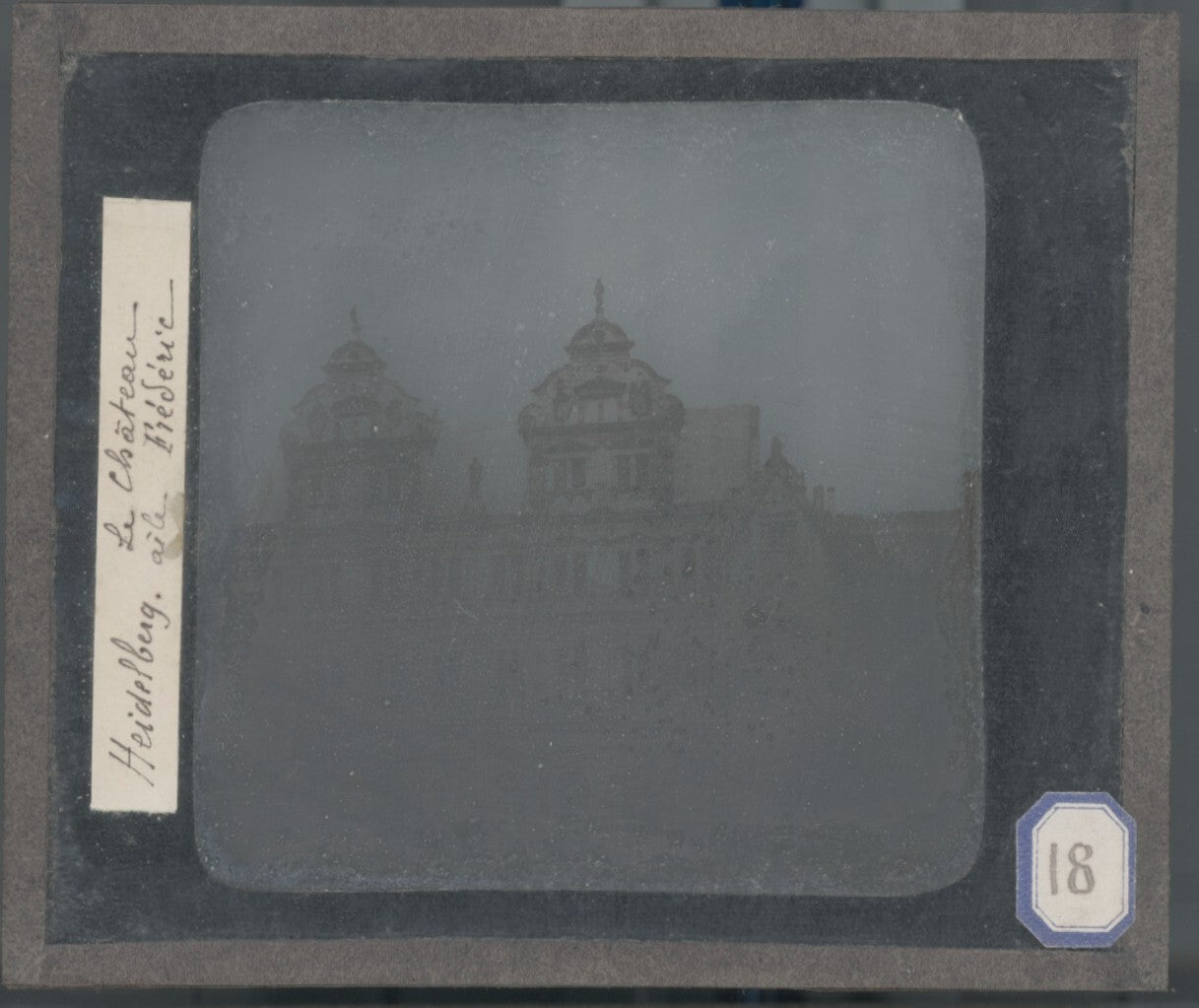 Château de Heidelberg, Allemagne, photo plaque verre, positif 8,5x10 cm