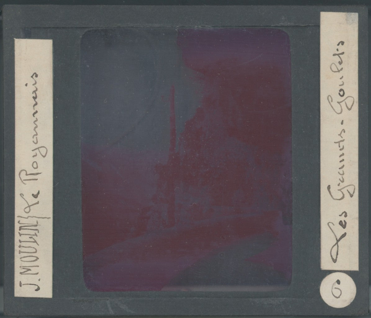 Les Grands Goulets, photo J. Moulin, plaque verre, couleur, positif 8,5x10 cm