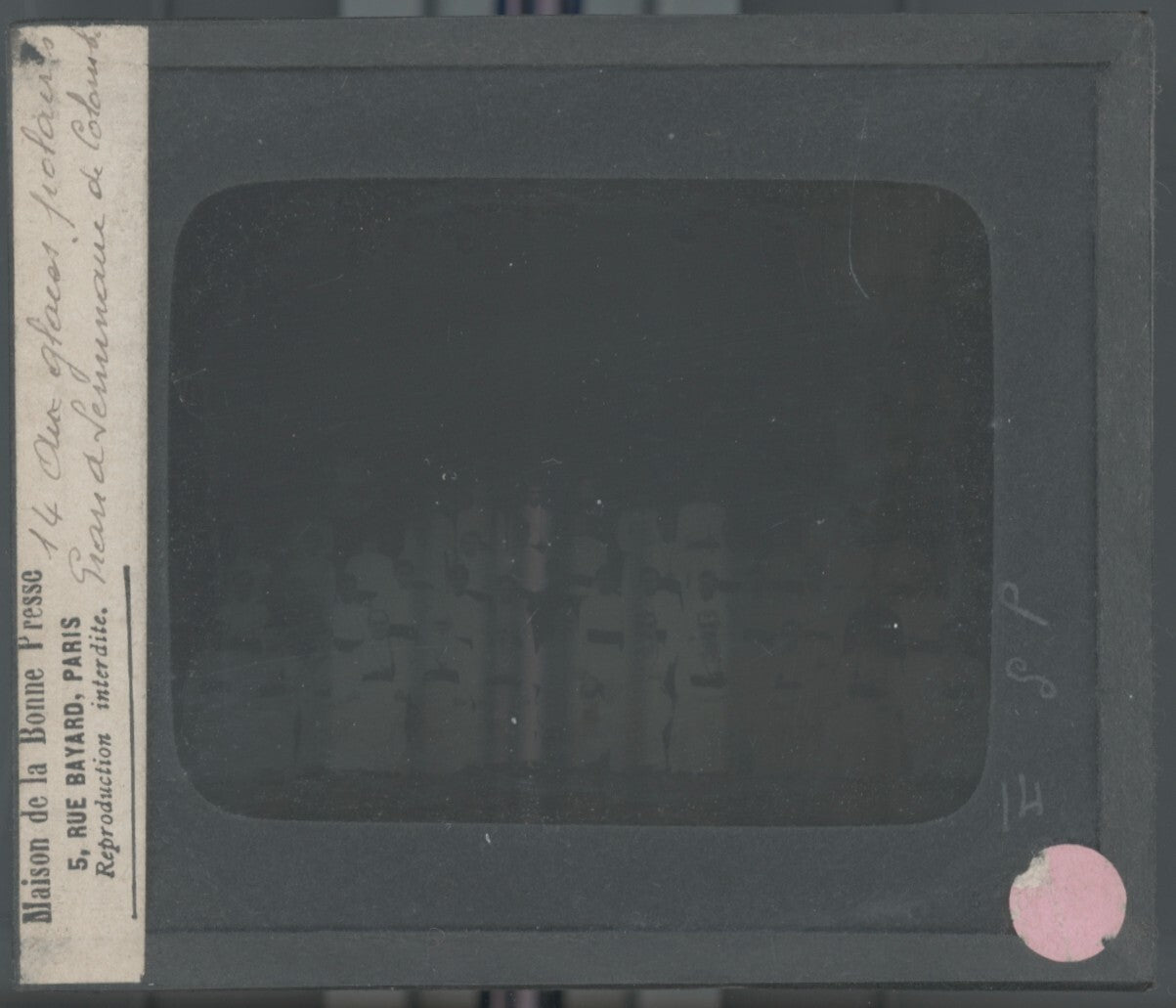 Photo groupe, Grand Séminaire, photo ancienne plaque de verre, positif 8,5x10 cm