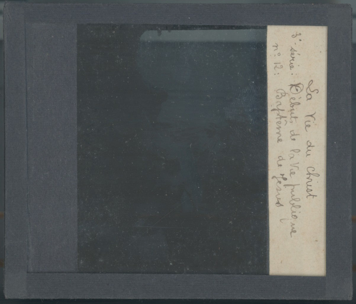 Le Baptême de Jésus, photo plaque verre, noir & blanc, positif 8,5x10 cm