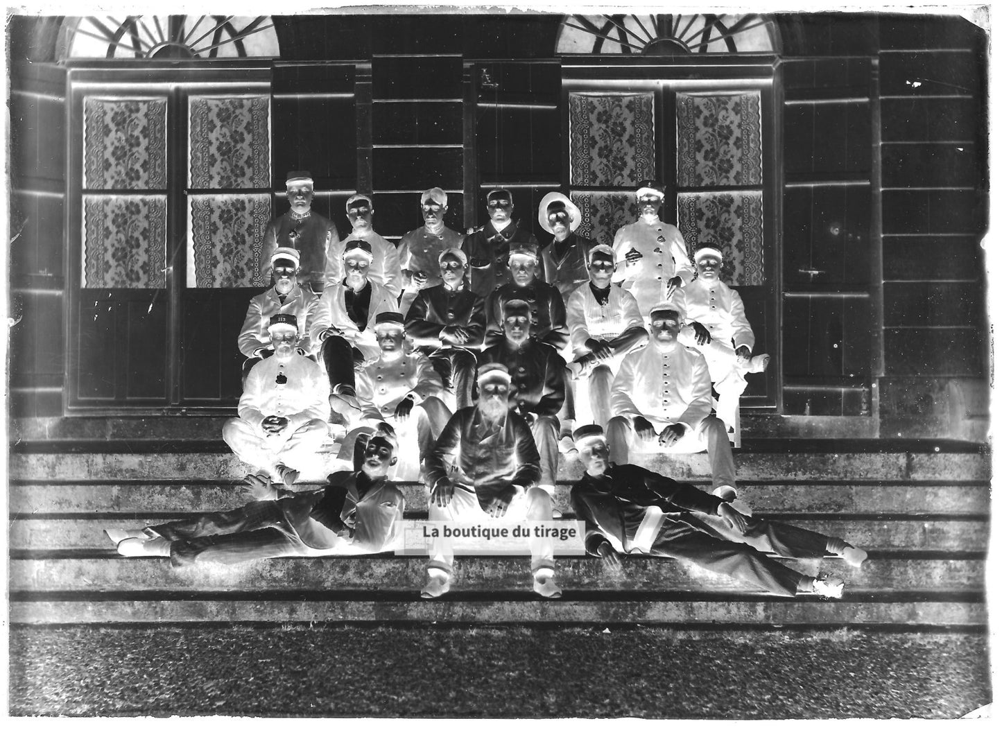 Plaque verre photo négatif noir et blanc 13x18 cm 113e régiment soldats France