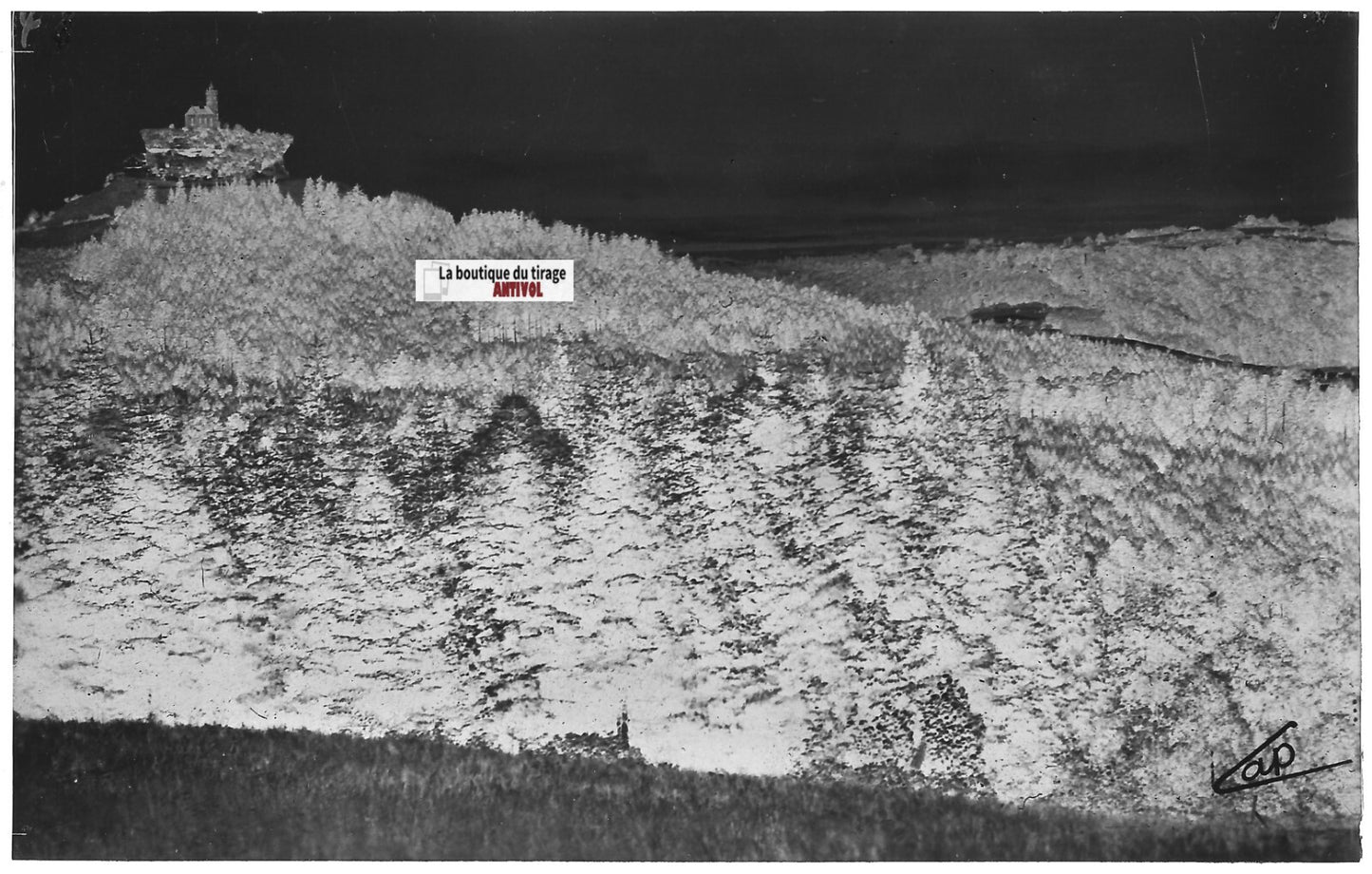 Plaque verre photo, négatif noir & blanc 9x14 cm, Dabo, Chapelle Saint-Léon