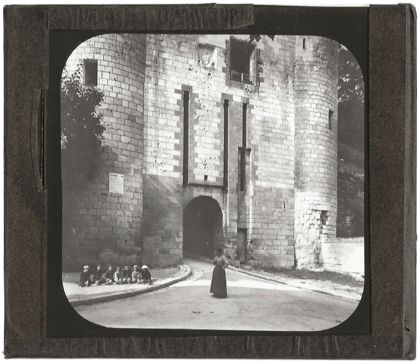 Château de Loches, France, photo ancienne plaque de verre, positif 8,5x10 cm
