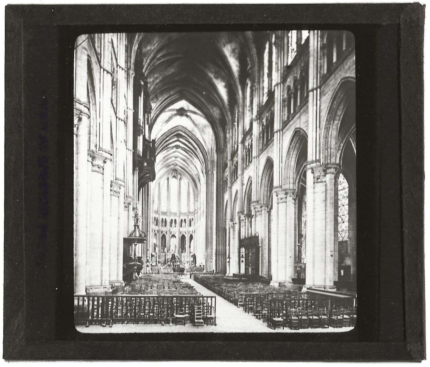 Cathédrale de Chartres, France, photo ancienne plaque verre, positif 8,5x10 cm