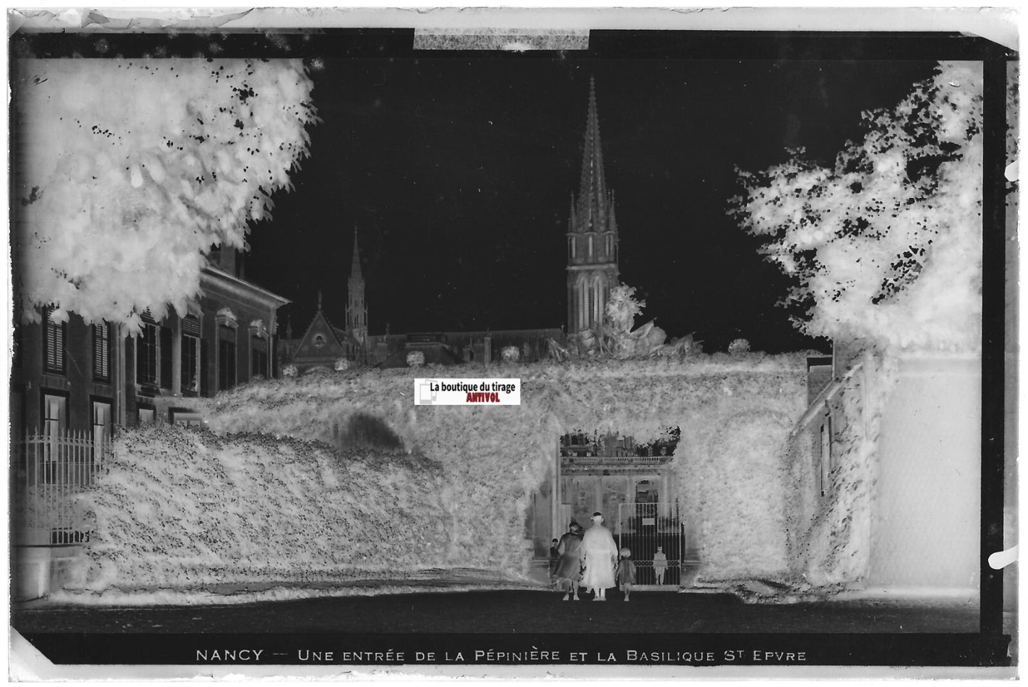 Nancy, Saint-Epvre, Plaque verre photo, négatif noir & blanc 10x15 cm France