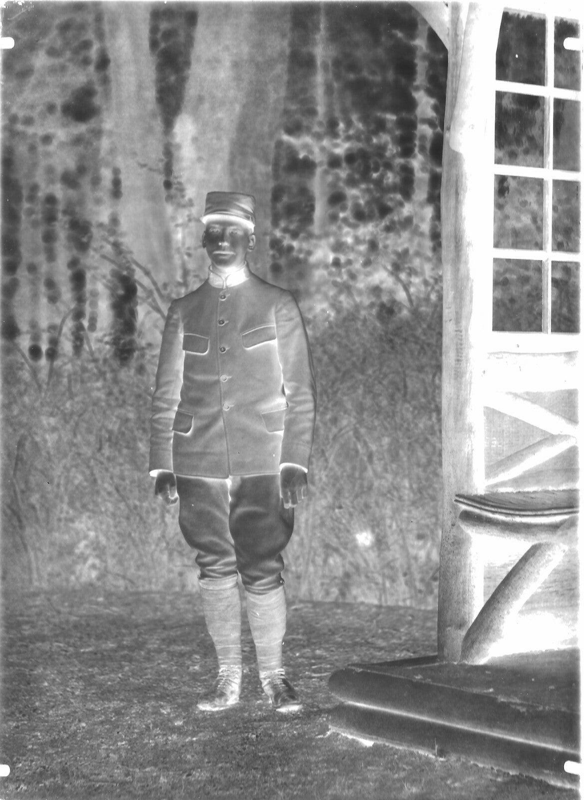 Plaque verre photo ancienne négatif 13x18 cm soldat collection militaria