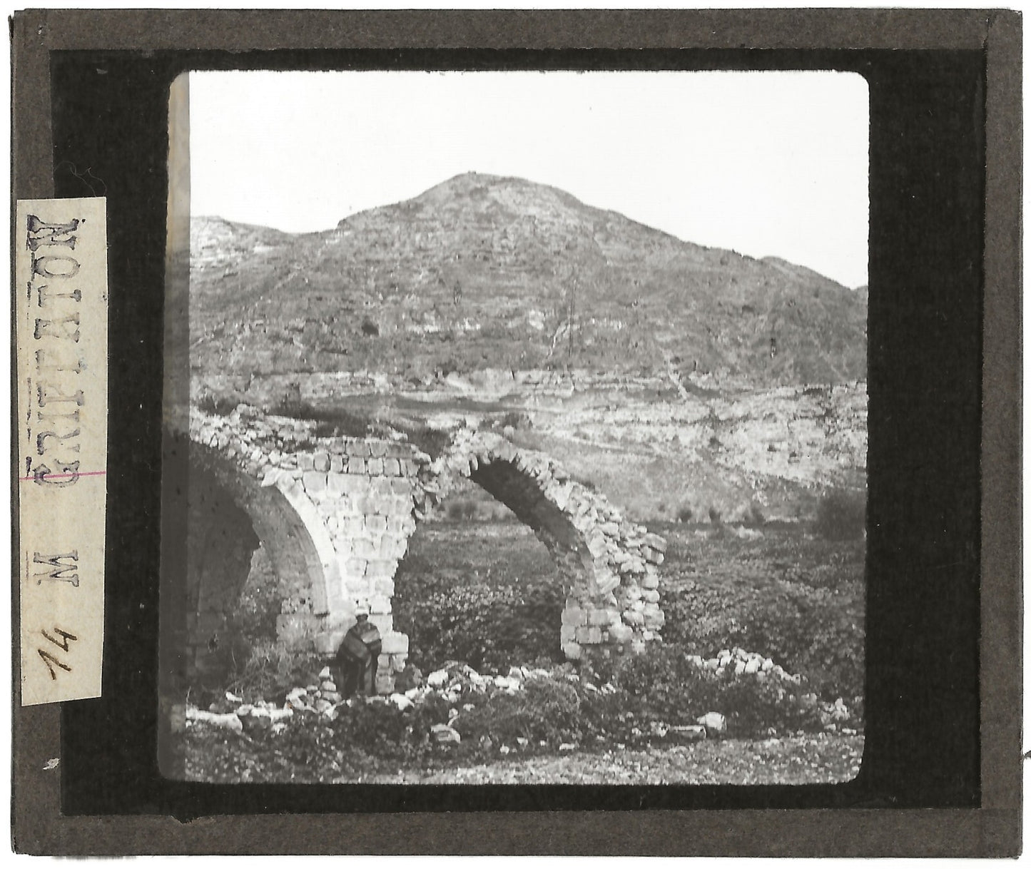 Montagne Quarantaine, Jéricho, photo plaque de verre, positif 8,5x10 cm
