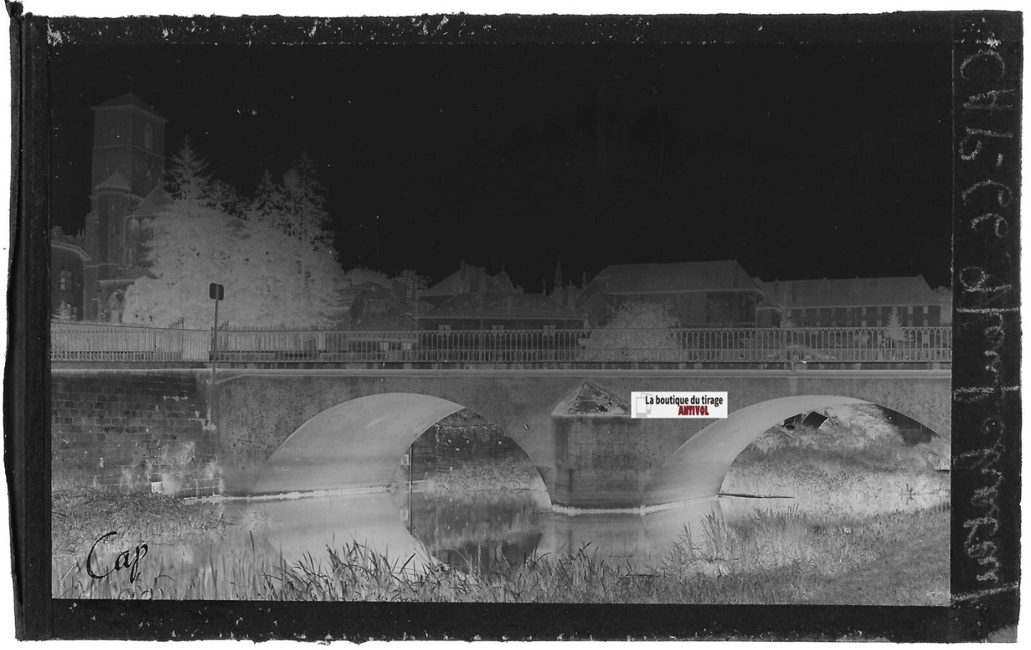 Plaque verre photo ancienne, négatif noir & blanc 9x14 cm Neufchâteau, Vosges