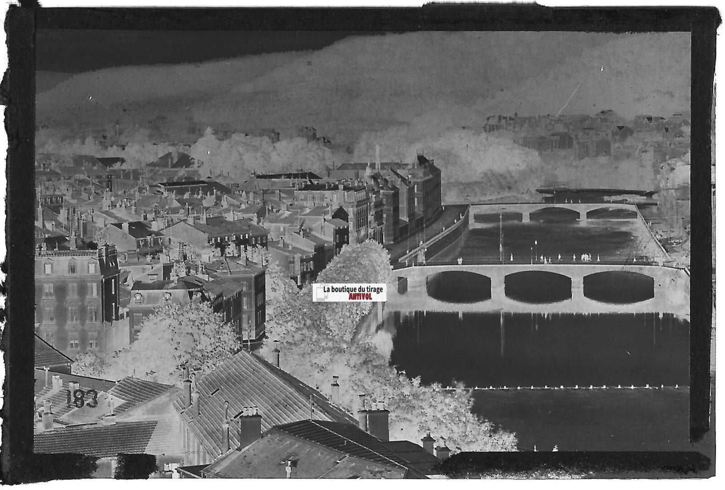 Epinal, Vosges, Plaque verre photo ancienne, négatif noir & blanc 6x9 cm