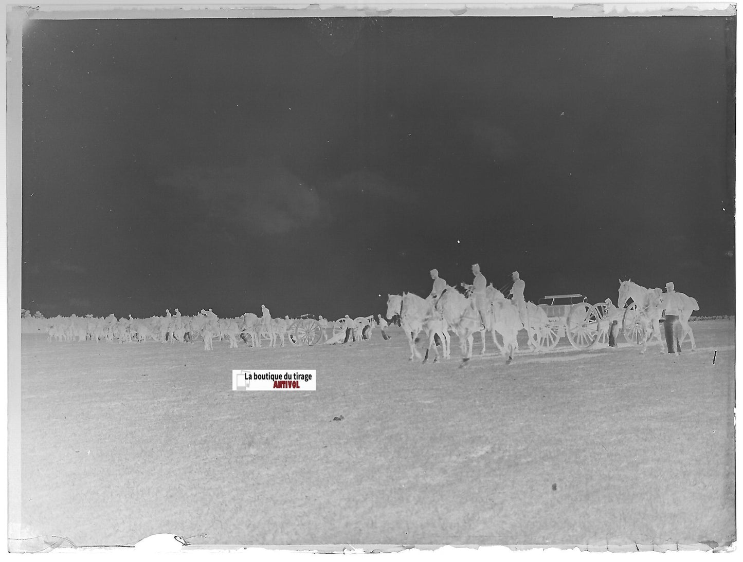 Camp militaire Meucon, Plaque verre photo ancienne, négatif noir & blanc 9x12 cm
