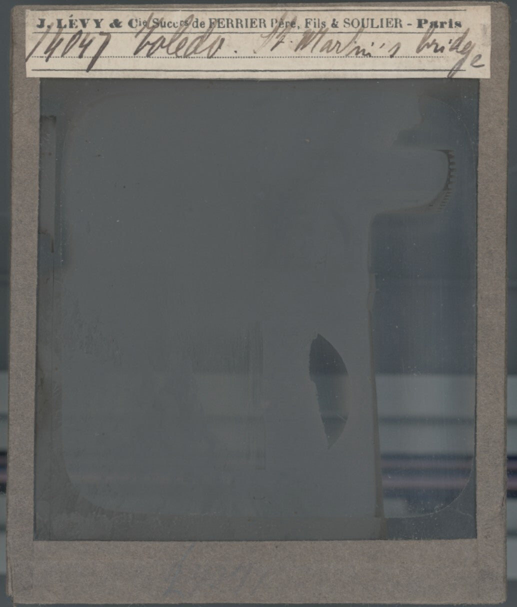 Pont de San Martín, Tolède, Espagne, photo plaque de verre, positif 8,5x10 cm