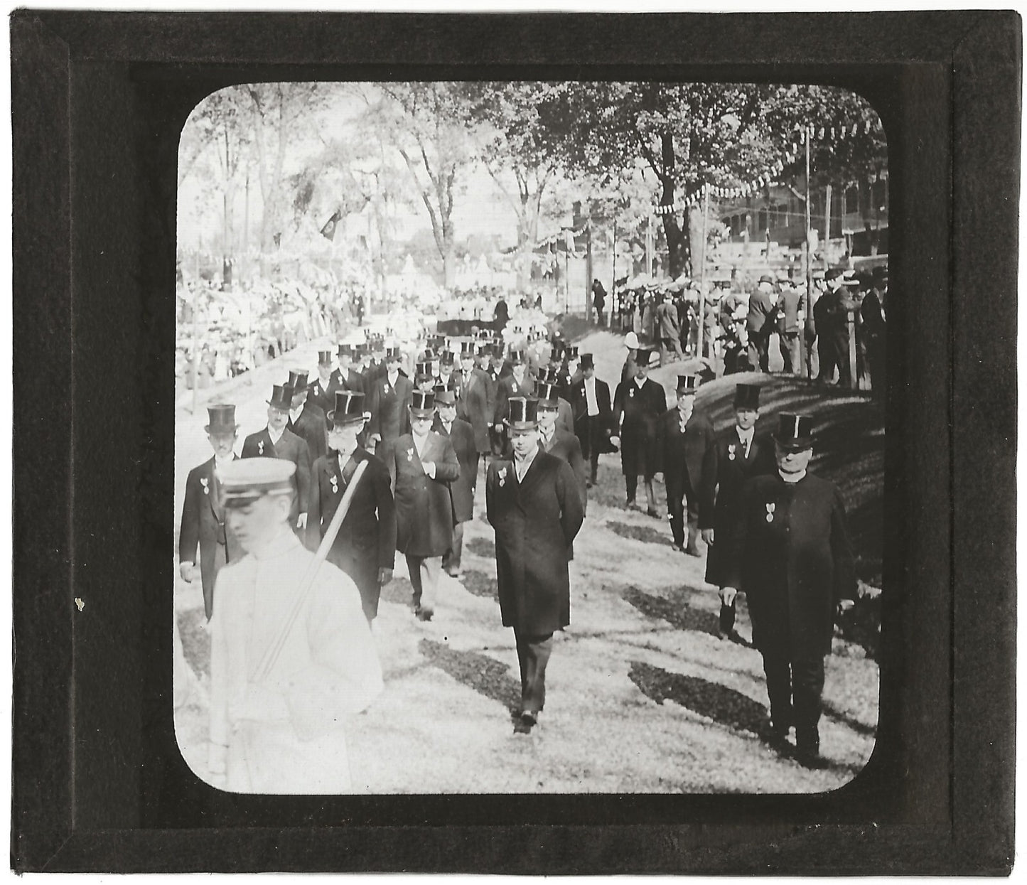 Délégation anglaise Saint-Patrice, Québec, photo plaque verre, positif 8,5x10 cm