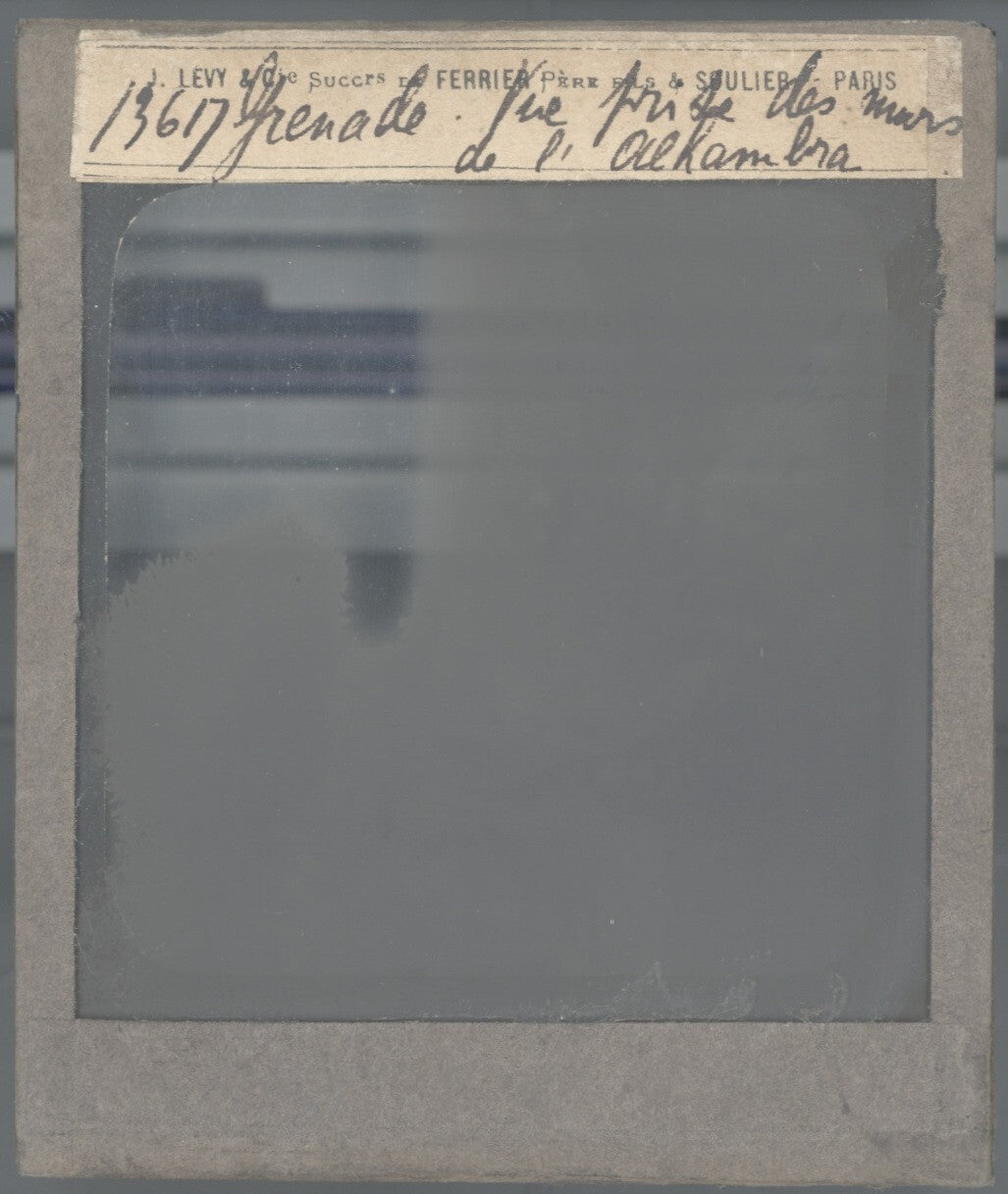 Grenade, vue prise depuis l'Alhambra, photo plaque de verre, positif 8,5x10 cm