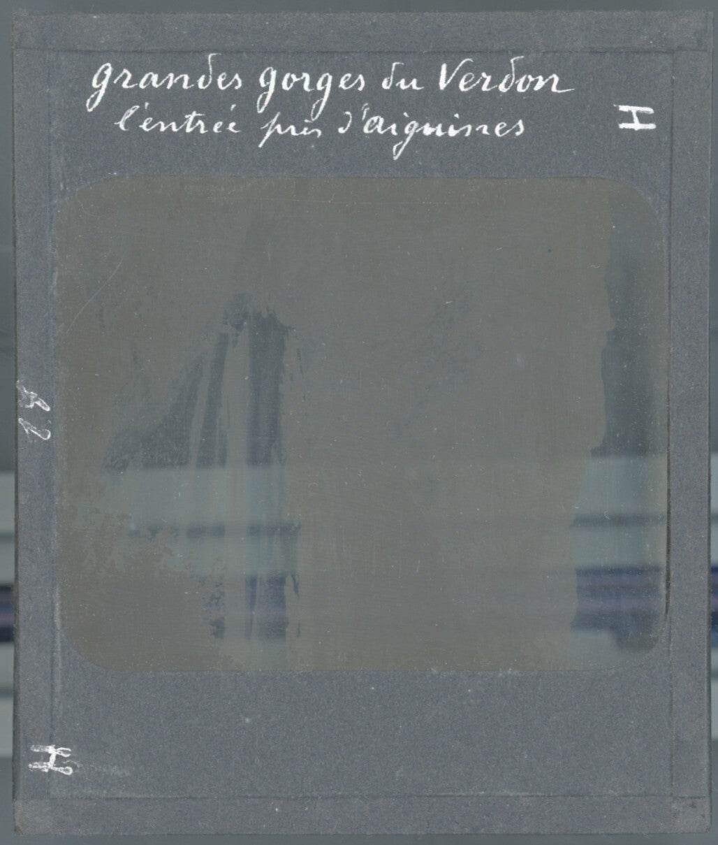 Gorges du Verdon, Aiguines, photo ancienne plaque de verre, positif 8,5x10 cm