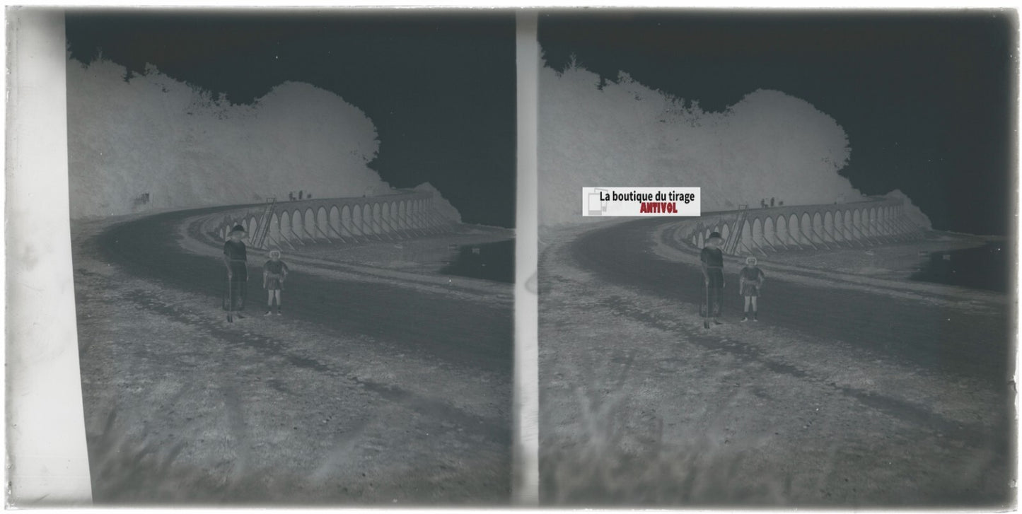 Perros-Guirec, Bretagne, stéréoscopie, photo plaque verre, négatif 9x18 cm