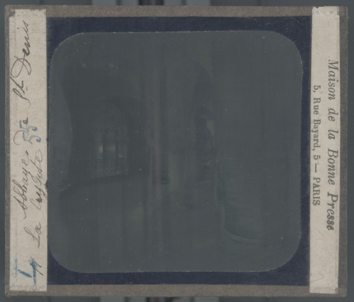 Abbaye de Saint-Denis, photo plaque verre, noir & blanc, positif 8,5x10 cm