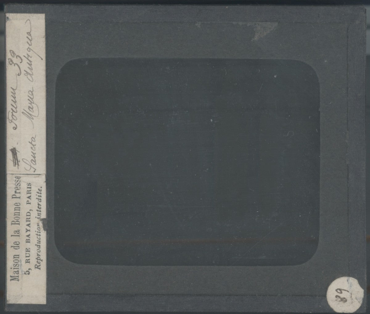 Cloître Santa Maria Antiqua, photo plaque verre, noir & blanc, positif 8,5x10 cm