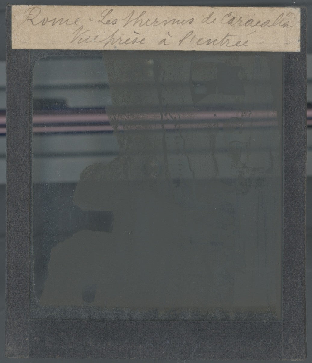 Les Thermes de Caracala, Rome, photo ancienne plaque verre, positif 8,5x10 cm