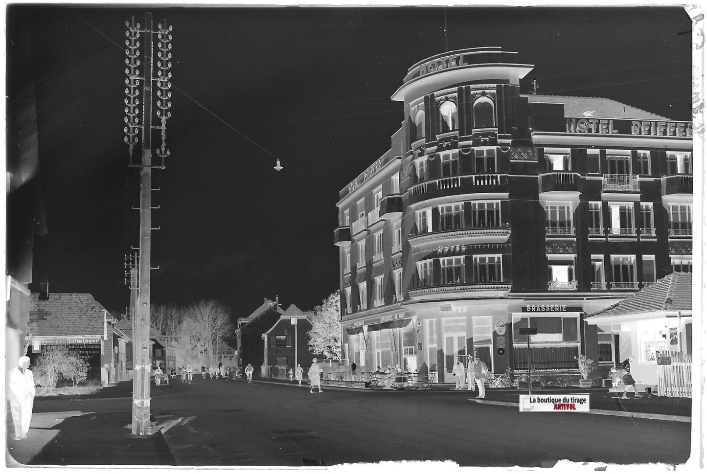 Saint-Louis, hôtel PFIFFER, Plaque verre photo, négatif noir & blanc 10x15 cm