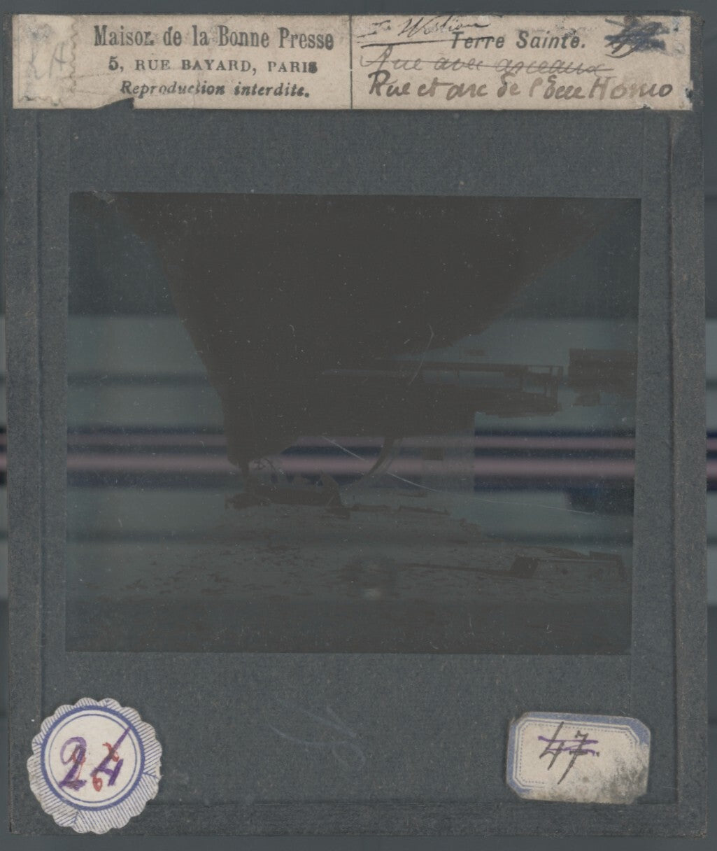 Arc de l'Ecce Homo, Jérusalem, photo plaque de verre, positif 8,5x10 cm