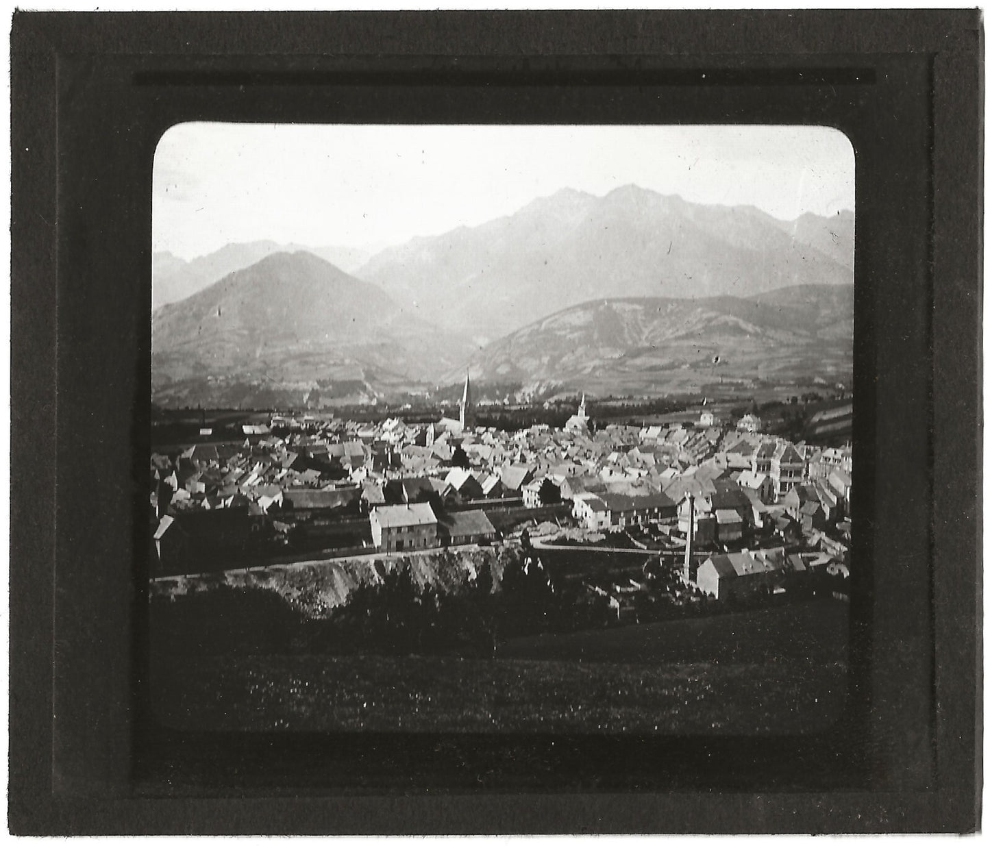 La Mure, Isère, montagne, photo ancienne plaque de verre, positif 8,5x10 cm