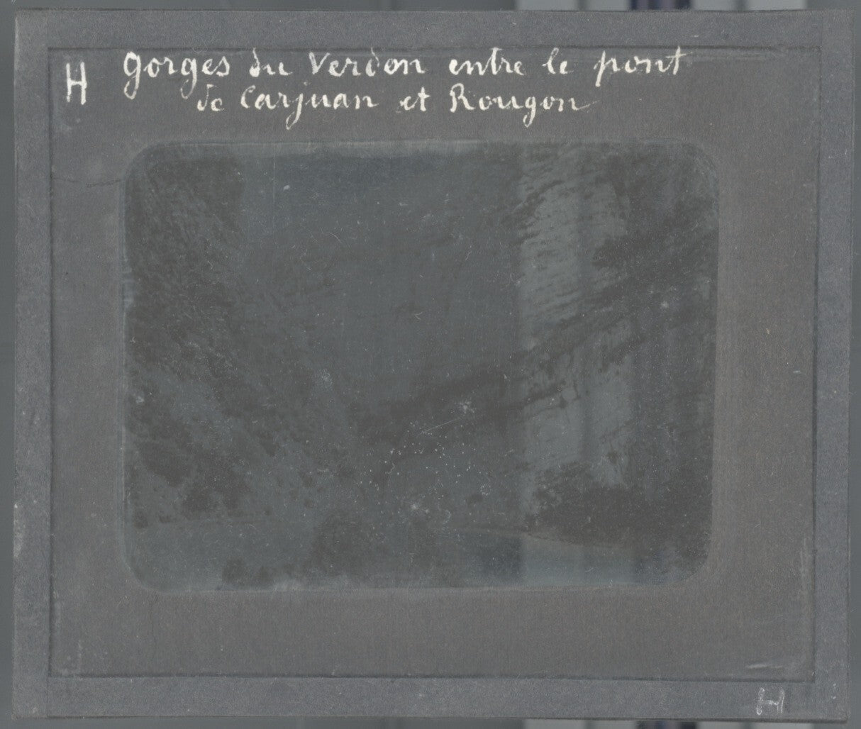 Gorges du Verdon, Pont de Carajuan Rougon, photo plaque verre, positif 8,5x10 cm