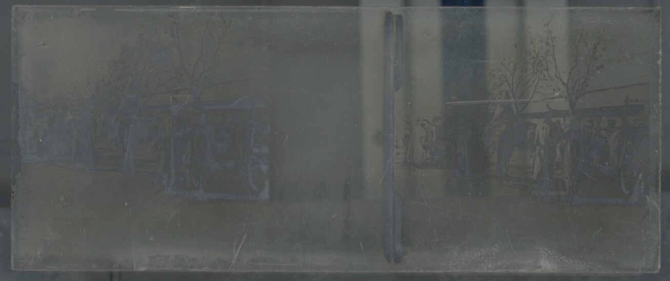 Personnages, Maroc, Plaque verre stéréo, positif noir & blanc 4,5x10,7 cm