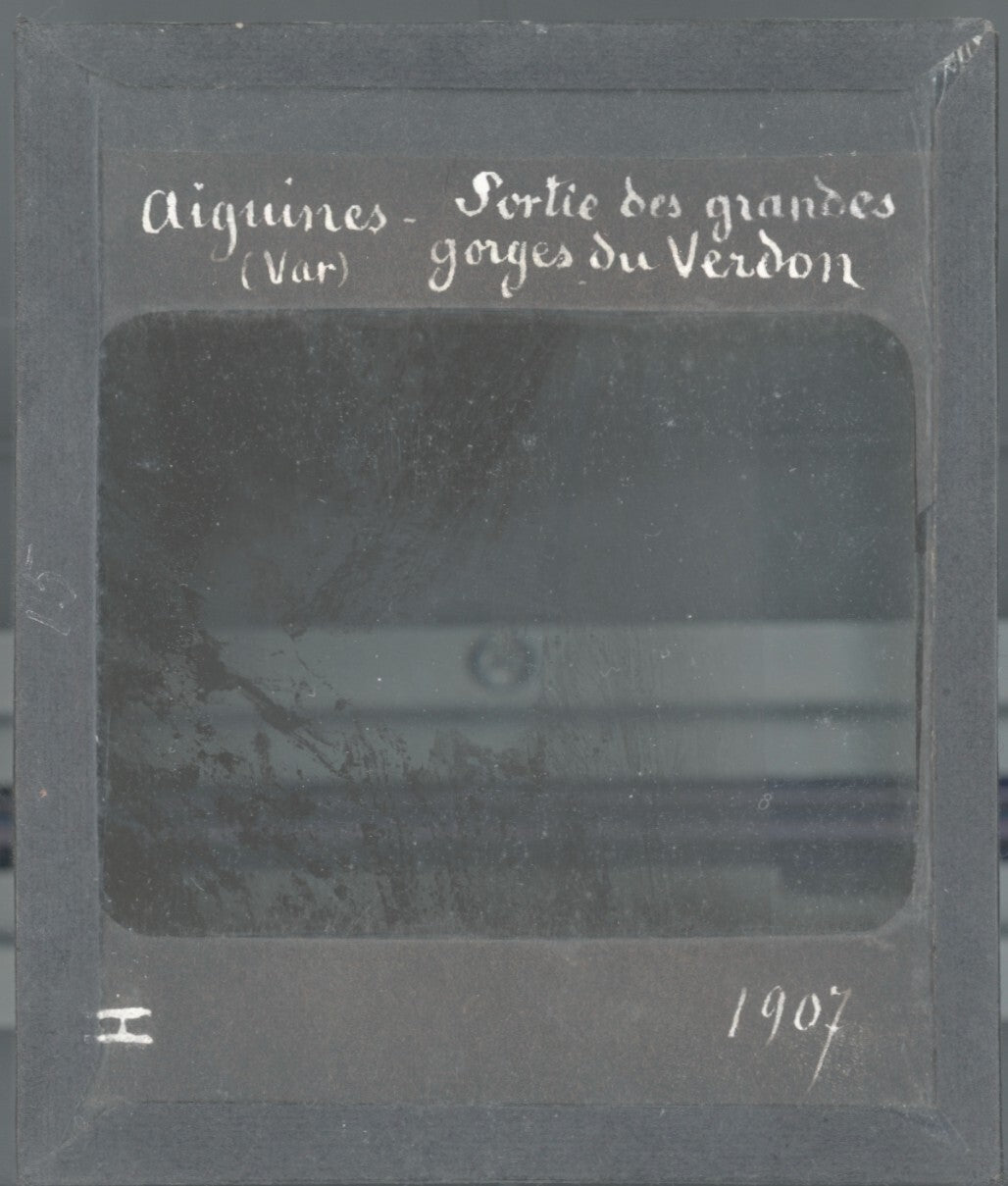 Gorges du Verdon, Aiguines, photo ancienne plaque de verre, positif 8,5x10 cm