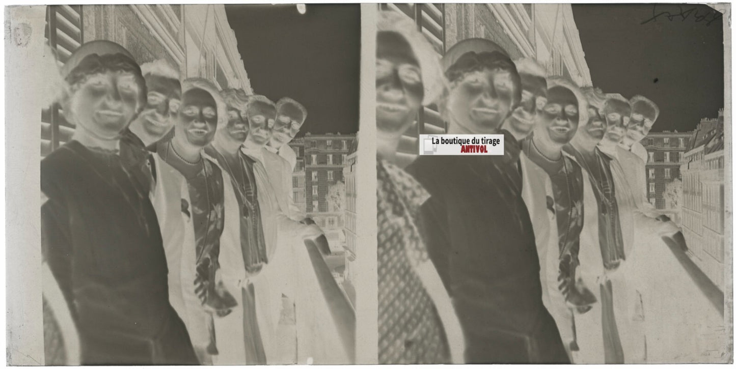 Famille, mariage, stéréoscopie, photo ancienne plaque verre, négatif 9x18 cm