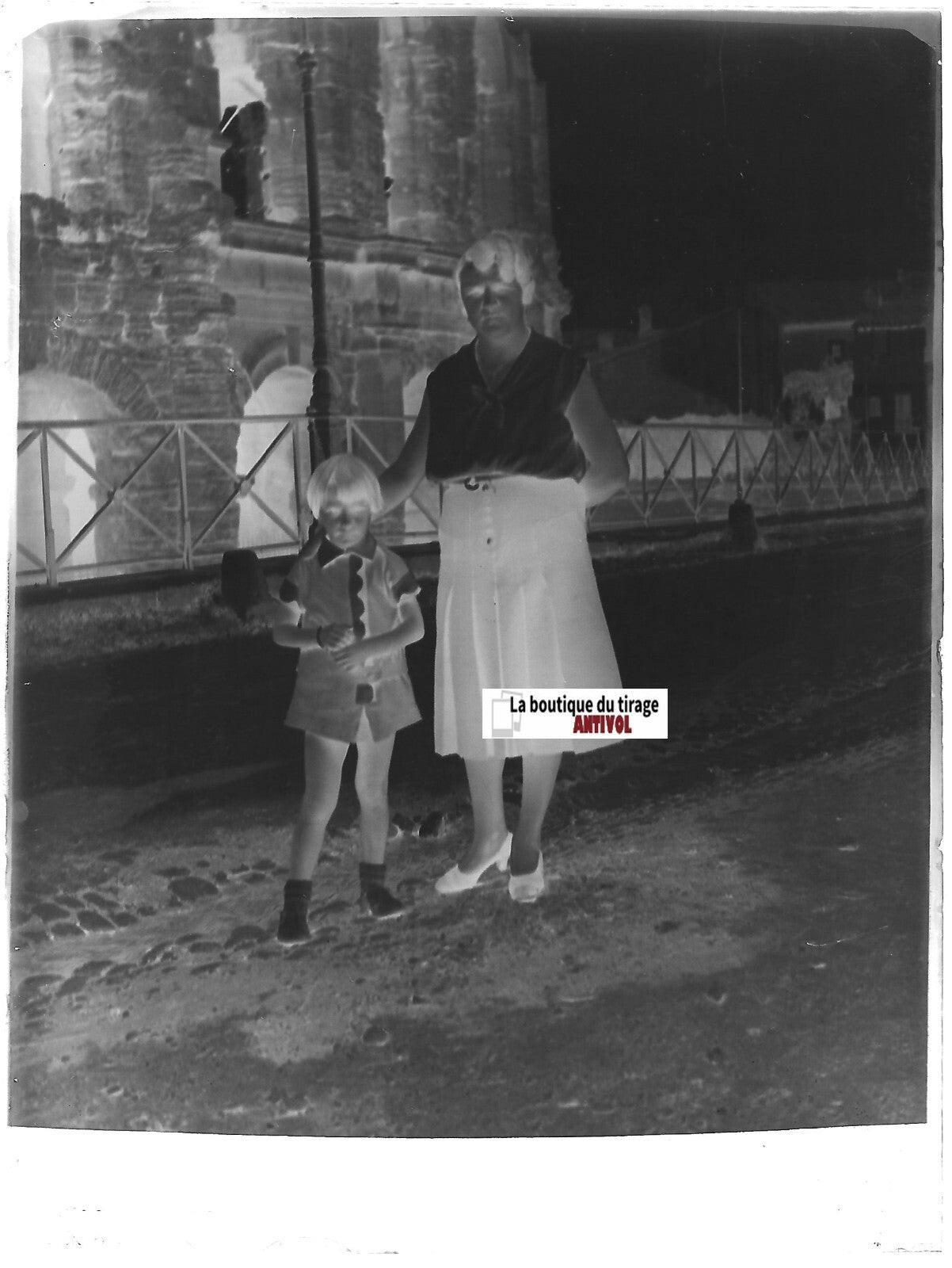 Arènes, Arles, Plaque verre photo ancienne, négatif noir & blanc 9x12 cm