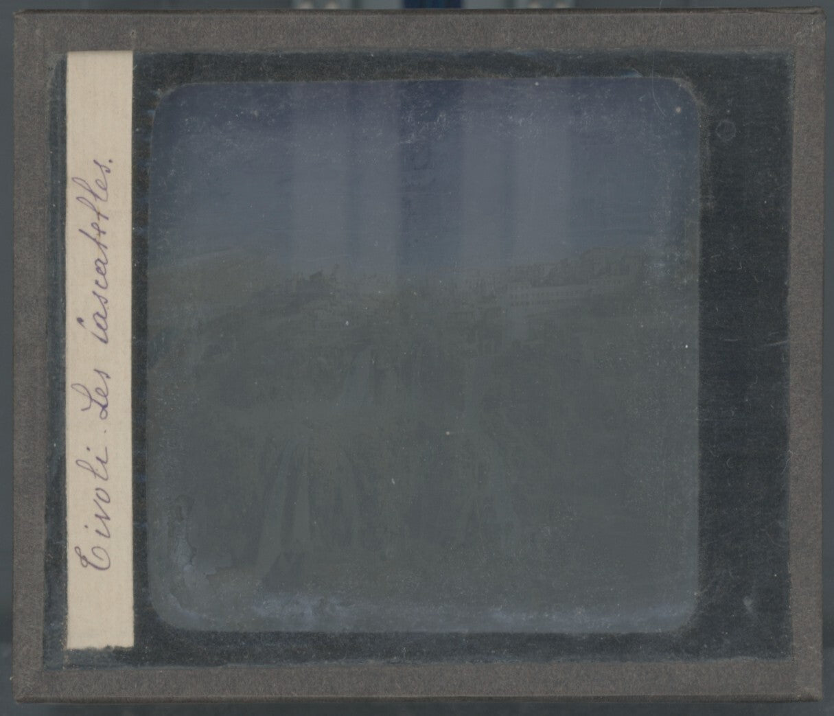 Les cascades de Tivoli, photo plaque verre, noir & blanc, positif 8,5x10 cm