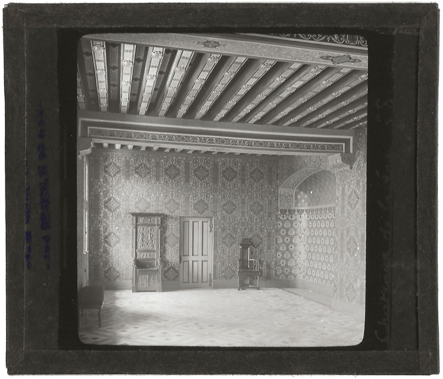 Château Royal de Blois, reine, photo ancienne plaque de verre, positif 8,5x10 cm