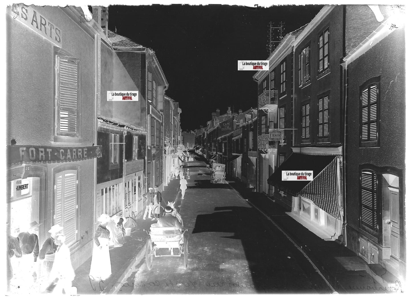 Plaque verre photo ancienne négatif noir et blanc 13x18 cm Bourbonne-les-Bains