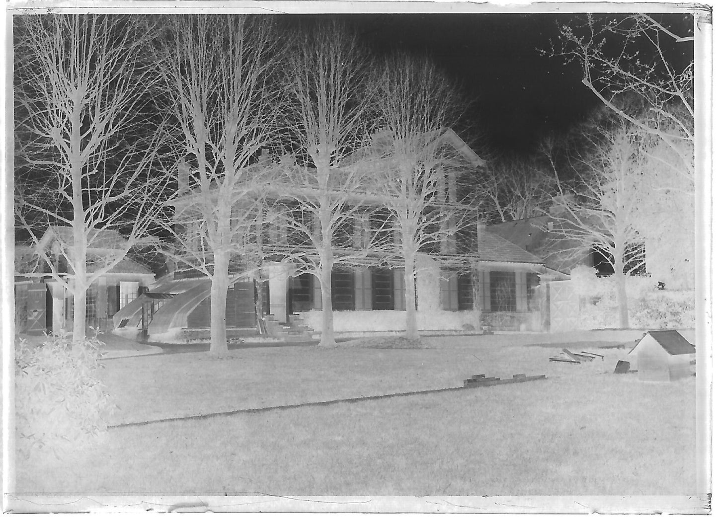 Plaque verre photo ancienne négatif noir et blanc 6x9 cm château glass plate