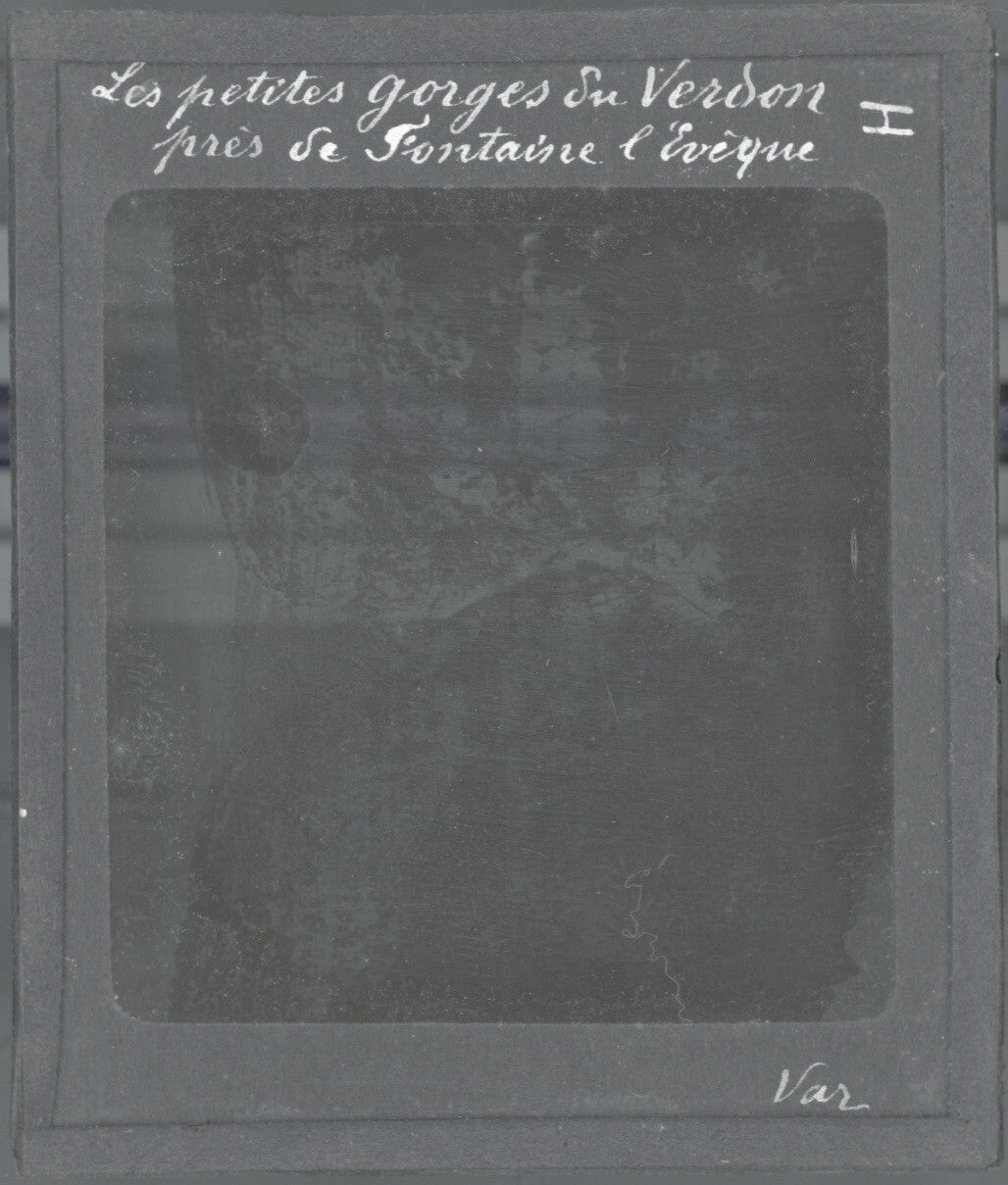 Gorges du Verdon, Fontaine l’Evêque, photo plaque de verre, positif 8,5x10 cm