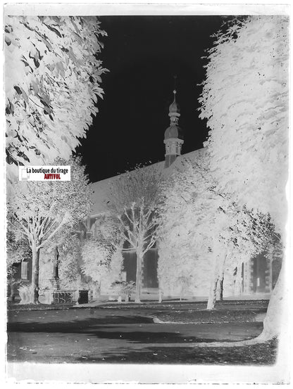 Abbaye de Lichtenthal, Plaque verre photo, négatif noir & blanc 9x12 cm