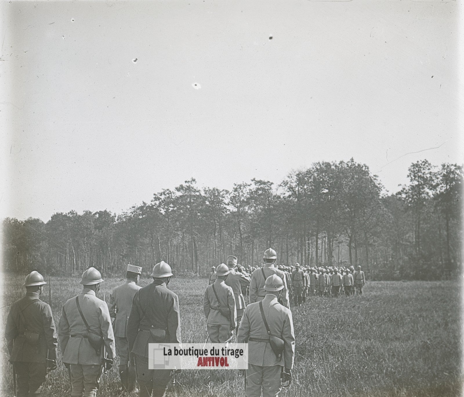 Manœuvres d’infanterie, guerre WW1, plaque verre photo ancienne stéréo 6x13 cm