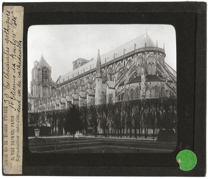Cathédrale Saint-Étienne de Bourges, photo plaque de verre, positif 8,5x10 cm