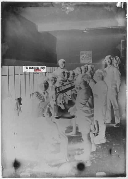 Plaque verre photo ancienne négatif noir et blanc 13x18 cm école d'agriculture