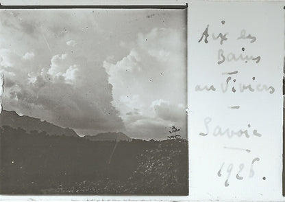 Aix-les-Bains, Plaque verre photo stéréo, positif noir & blanc 4,5x10,7 cm