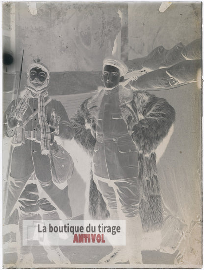 Soldats, Première Guerre mondiale, plaque verre, photo ancienne, négatif 9x12 cm