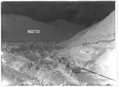 Plaque verre photo ancienne négatif noir et blanc 13x18 cm Luchon Occitanie